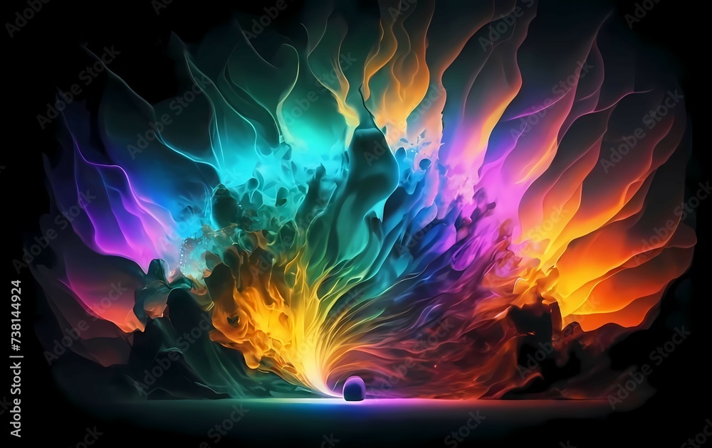 Colorful Painting With Light, 3D Render