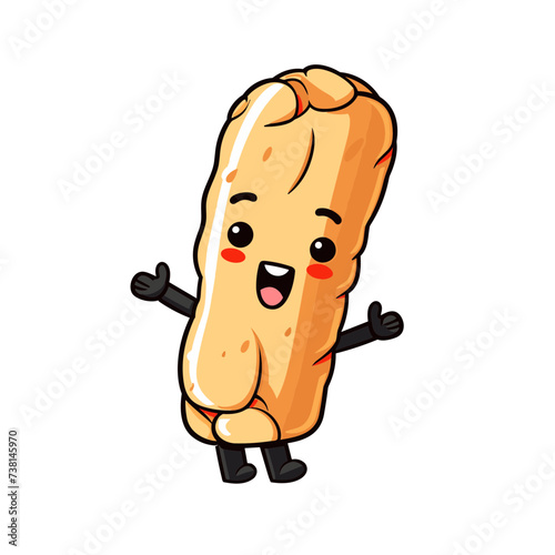 smiling corndog vector illustration isolated transparent background logo, cut out or cutout t-shirt print design