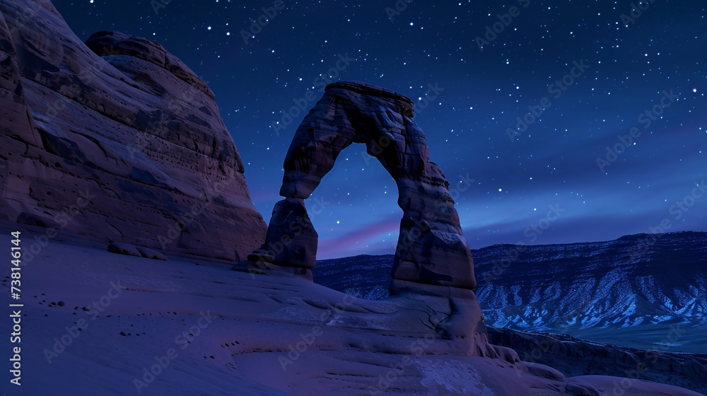 Fototapeta premium Arches National Park in the night. 
