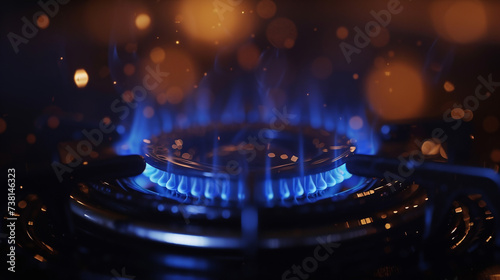 Gas stove burner.  photo