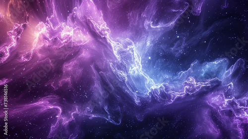 Fluid sweeps of cosmic violet, silver starlight, and nebula blue converging in a cosmic dance on a pristine marble canvas, crafting a mesmerizing abstract universe.