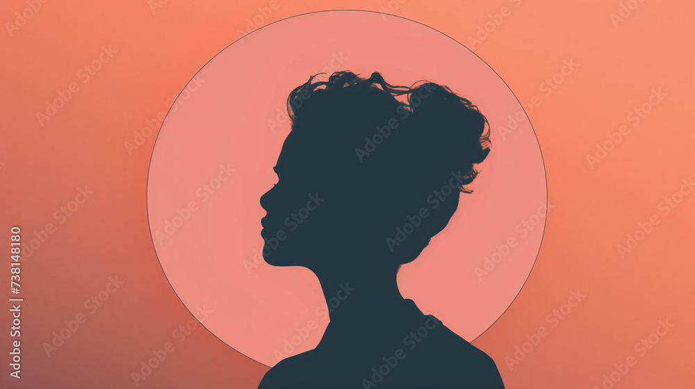 Abstract Human Silhouette with Conceptual Mind Space