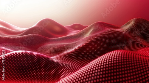 a computer generated image of a wave of red and white lines on a red background with a light in the middle of the image. photo