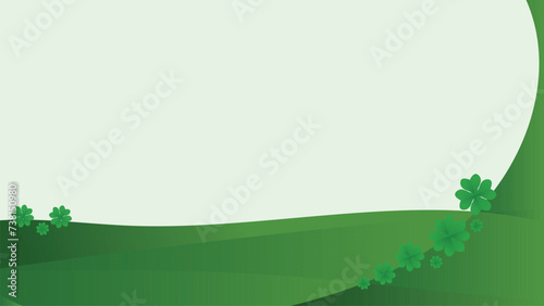 green floral of clover shamrock leaf with green abstract nature backgorund. copy space area for custom text or presentation  print and announcemenet template vector illustration