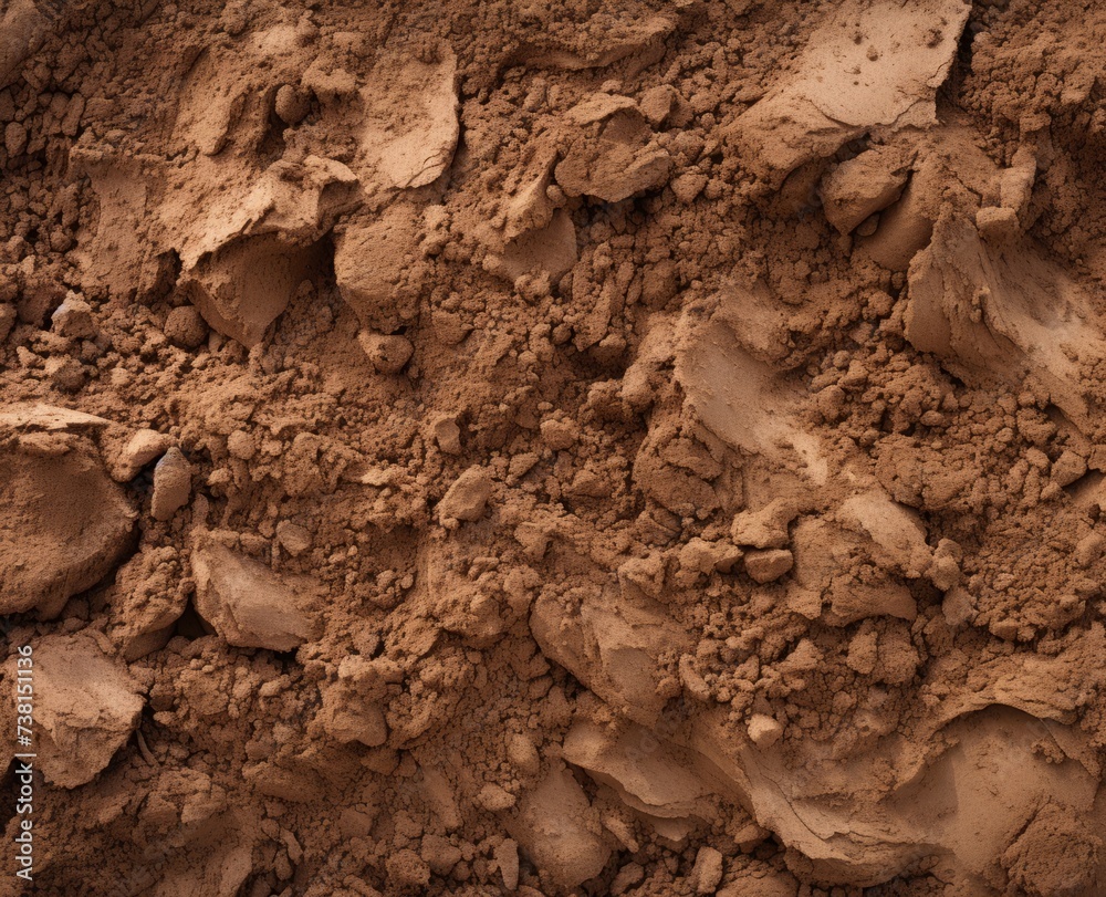 Fototapeta premium Red Dirt road texture Soil background.