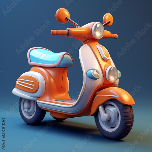 3d photo of vintage scooter made with generative ai