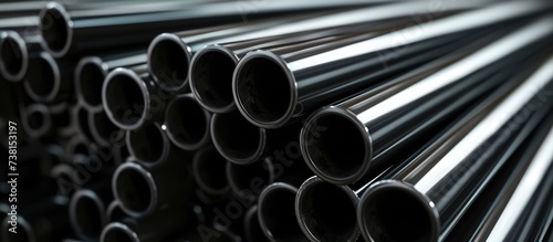 Steel pipe that is black in color.