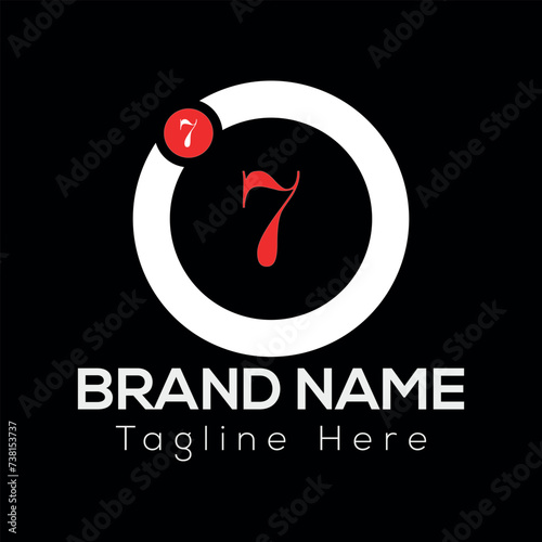Abstract 7 letter modern initial logo design	