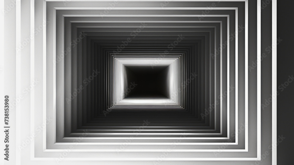 a square tunnel with a black background with a black hole, in the style of striped compositions a square tunnel with a black background with a black hole, in the style of striped compositions