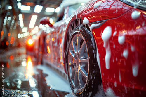Detailing Sports car. Professional car washing and maximum care. photo