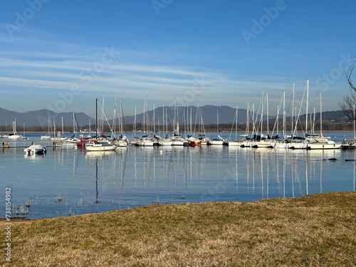 Barche ormeggiate sul lago Maggiore