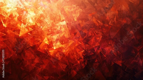 Fiery red brown burnt orange copper black abstract background. Geometric shape. Color gradient.