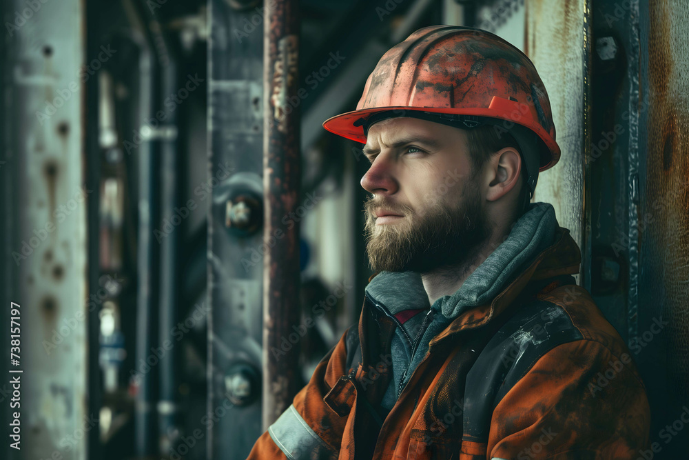 oil worker working in oil rig In the middle of the sea to find and produce oil, a career that is risky but gives good rewards oil worker working in oil rig In the middle of the sea to find and produce oil, a career that is risky but gives good rewards