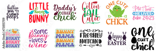 Vibrant Easter Sunday Phrase Collection Vector Illustration for Infographic, Printable, Greeting Card