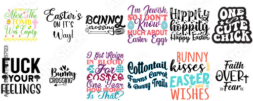Vibrant Easter and Holiday Typographic Emblems Collection Vector Illustration for Postcard, Stationery, Social Media Post