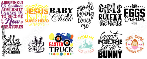 Simple Easter Trendy Retro Style Illustration Set Vector Illustration for Wrapping Paper, Presentation, Flyer