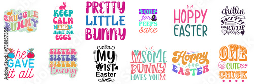 Modern Easter and Spring Invitation Collection Vector Illustration for Mug Design, Wrapping Paper, Poster