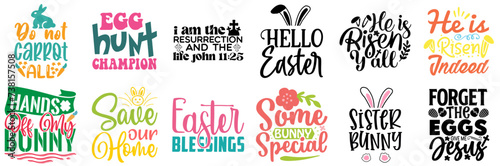 Creative Easter and Spring Inscription Bundle Vector Illustration for Sticker, Gift Card, Announcement