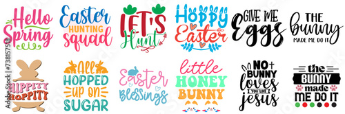 Classic Easter Sunday Typography Bundle Vector Illustration for Gift Card, Motion Graphics, Mug Design