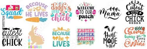 Minimal Easter and Holiday Invitation Set Vector Illustration for Logo, Sticker, Gift Card