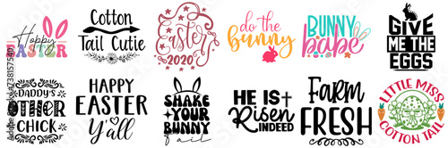 Colourful Easter Sunday Hand Lettering Collection Vector Illustration for Advertisement, Greeting Card, Announcement