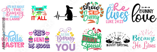 Decorative Easter Invitation Collection Vector Illustration for Sticker, Wrapping Paper, Vouchers