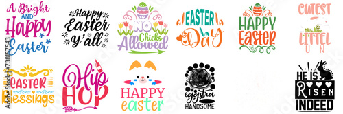 Simple Easter and Holiday Phrase Collection Vector Illustration for Gift Card, Magazine, Newsletter