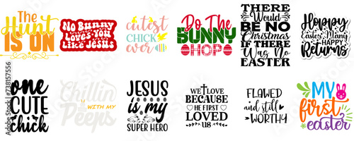 Minimal Easter Calligraphy Collection Vector Illustration for Sticker, Announcement, Presentation