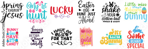 Creative Easter Day Calligraphy Set Vector Illustration for Postcard, Announcement, Book Cover