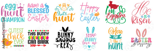 Wallpaper Mural Simple Easter Sunday Phrase Set Vector Illustration for Banner, Logo, Infographic Torontodigital.ca