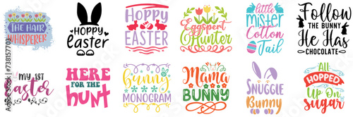 Elegant Easter Day Calligraphy Bundle Vector Illustration for Advertising, Printing Press, Gift Card