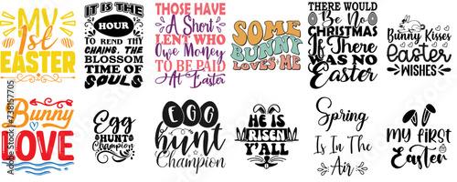 Creative Easter Day Calligraphic Lettering Collection Vector Illustration for Label, Greeting Card, Printable