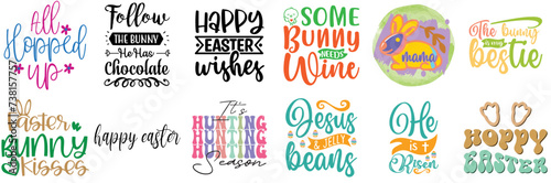 Elegant Easter Sunday Labels And Badges Bundle Vector Illustration for Vouchers, Motion Graphics, Brochure