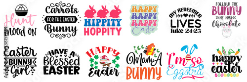 Modern Easter and Holiday Hand Lettering Set Vector Illustration for Postcard, Banner, Label