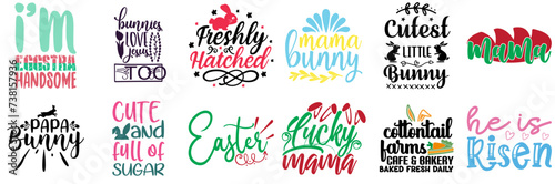 Minimalist Easter and Spring Phrase Collection Vector Illustration for Social Media Post, Advertisement, Label