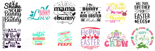 Modern Easter and Holiday Calligraphy Set Vector Illustration for Motion Graphics, Vouchers, Mug Design