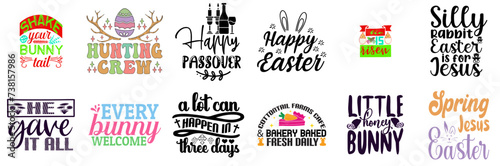 Simple Easter and Holiday Calligraphy Set Vector Illustration for Social Media Post, Wrapping Paper, Book Cover