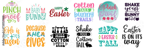 Vibrant Easter Typographic Emblems Bundle Vector Illustration for Printable, Printing Press, Advertising