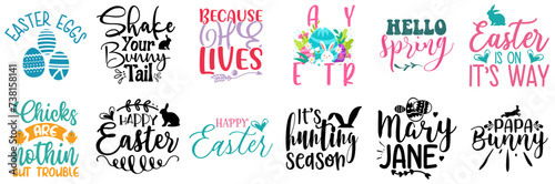 Modern Easter Day Calligraphic Lettering Collection Vector Illustration for Bookmark, Postcard, Social Media Post