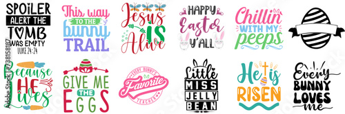 Classic Easter Calligraphy Collection Vector Illustration for Greeting Card, Sticker, Logo