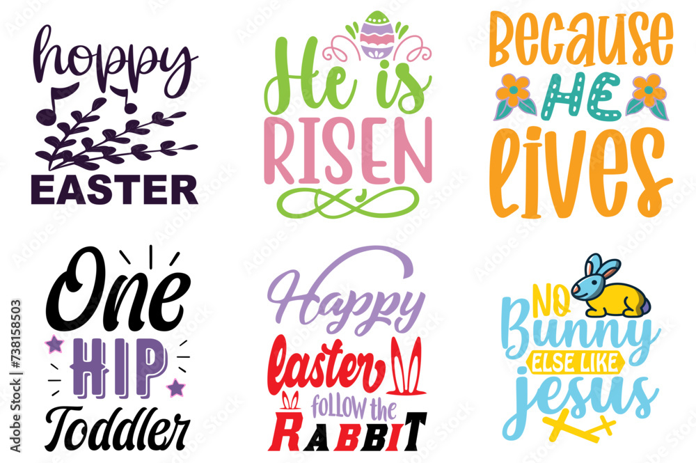 Classic Easter Sunday Hand Lettering Set Vector Illustration for Gift Card, Announcement, Greeting Card Classic Easter Sunday Hand Lettering Set Vector Illustration for Gift Card, Announcement, Greeting Card