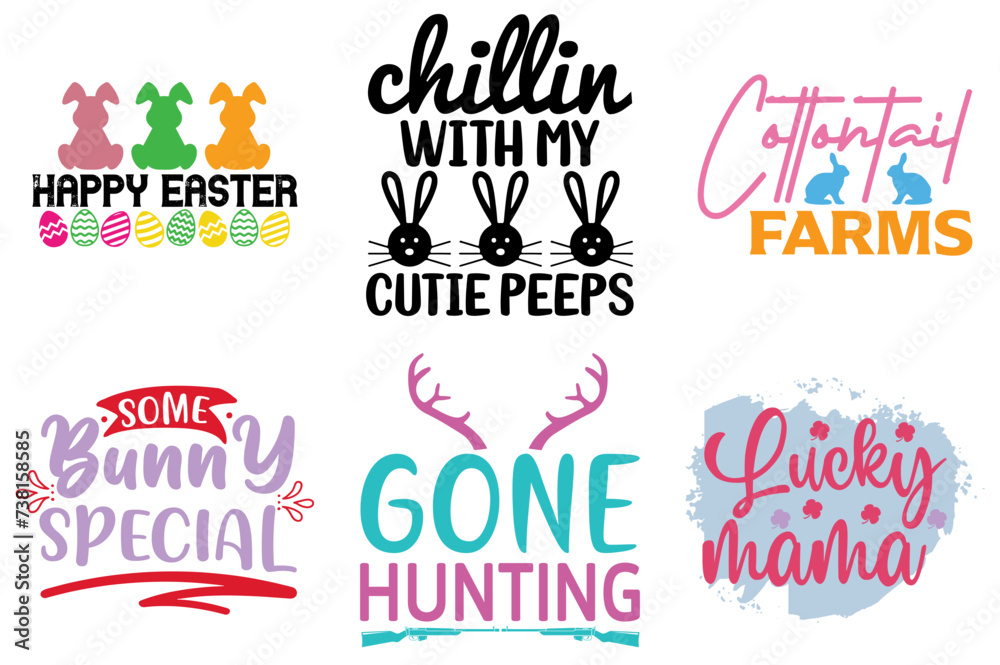 Decorative Easter and Spring Calligraphy Collection Vector Illustration for Infographic, Label, Advertisement