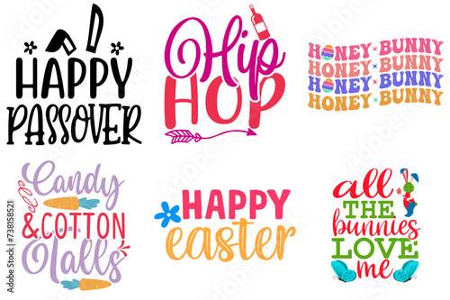 Simple Easter Phrase Set Vector Illustration for Label  Newsletter  Advertising