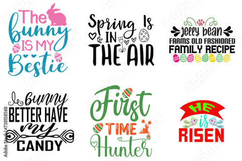 Cute Easter Day Quotes Collection Vector Illustration for Stationery, Icon, Holiday Cards