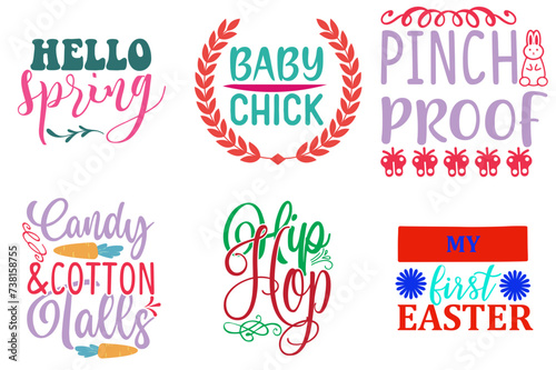 Minimalist Easter Invitation Bundle Vector Illustration for Decal, Logo, Postcard