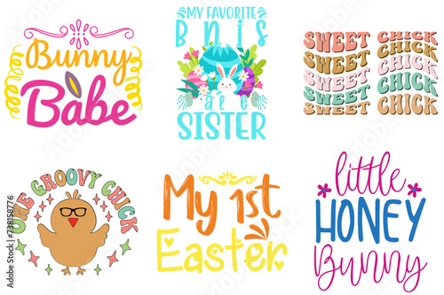 Minimal Easter Day Hand Lettering Collection Vector Illustration for Advertising, Icon, Brochure
