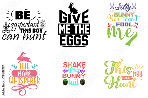 Simple Easter Calligraphy Set Vector Illustration for Magazine, Packaging, Greeting Card