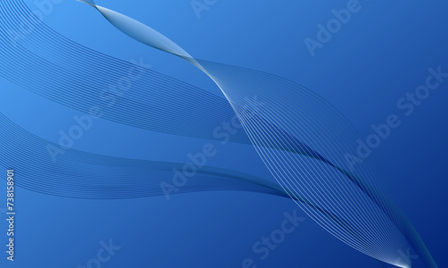 blue lines wave curves with abstract background