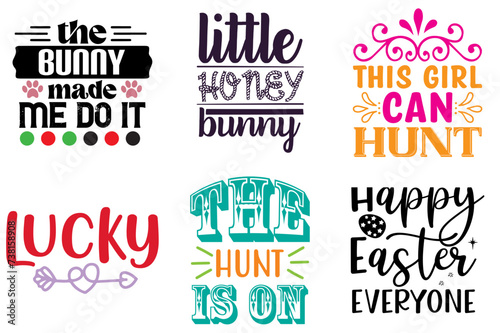 Simple Easter and Spring Invitation Bundle Vector Illustration for Printable, Icon, Banner