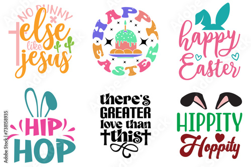 Cute Easter and Holiday Phrase Set Vector Illustration for Advertising, Announcement, T-Shirt Design